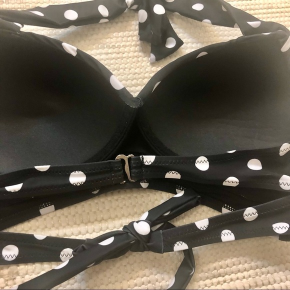 NWT Tempt Me Black and White Polka Dot Bikini Top Size Medium - Picture 5 of 9